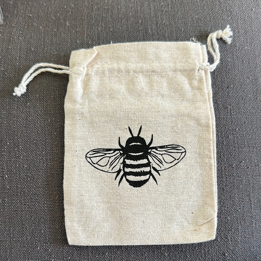 Bee Print Drawstring Pouch